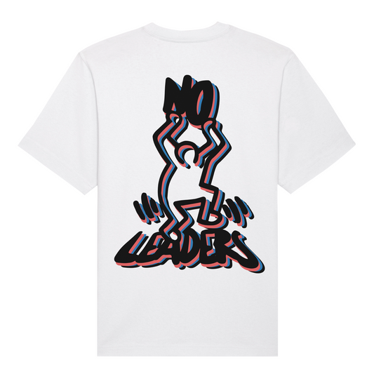 NO LEADERS© "DANCE" WHITE OVERSIZED TEE